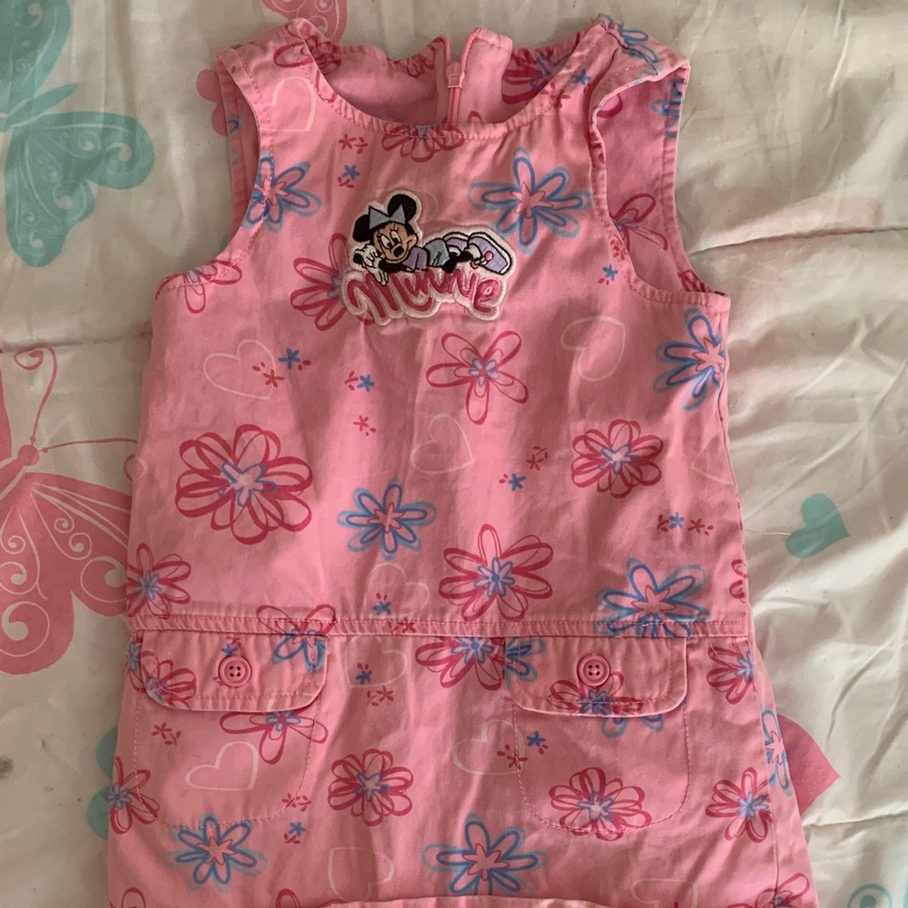 Pink Minnie Mouse Floral Dress